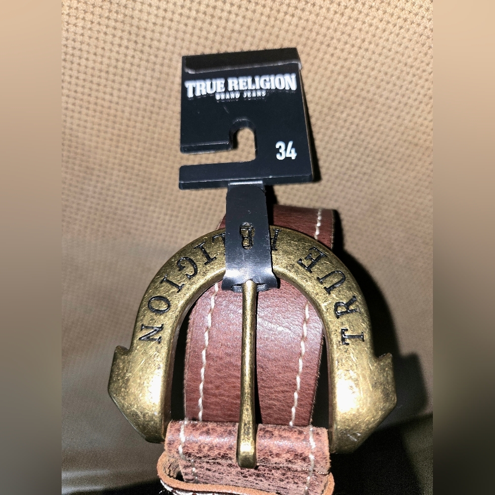 True Religion Dark Brown Leather Belt